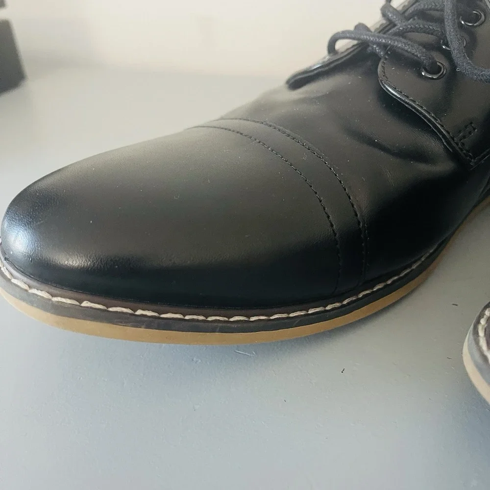 RJ Colt Ppaul Shoes Mens 13W Black Cap Toe Oxford Derby Dress Ppaul